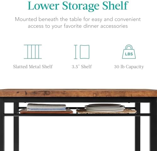 Best Choice Products 5-Piece Modern Dining Set W/Steel Frame, Space Saving Re...