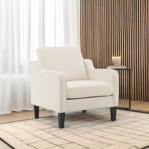 VINGLI Accent Chair, Linen Upholstered Armchair, 380 LBS, Living Room