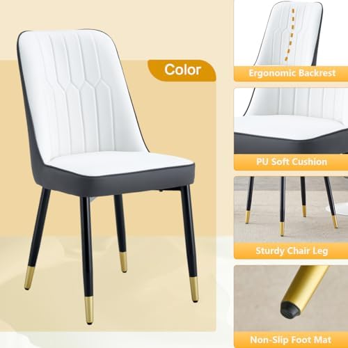 Round Dining Table Set for 4, Modern 45'' Small Dining Table for Kitc...