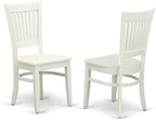 East West Furniture LGVA9-LWH-W 9 Piece Dining Table Set Includes a Rectangle Dining Room Table with Butterfly Leaf and 8 Wood Seat Chairs, 42x84 Inch, Linen White