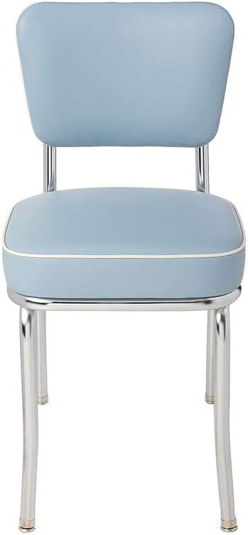 HomeStock Diner Chair - Vinyl Seat, Chrome Frame - Fully Assembled Bistro Kit...