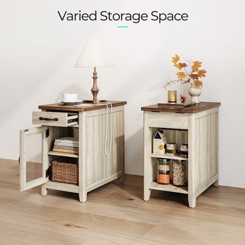 LINSY HOME Living Room Table Sets 4 Piece with TV Stand, Farmhouse TV Stand f...