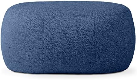 Jaxx Ellis Ottoman Shearling Faux-Lamb Plush Pouf for Modern Interior Design,...