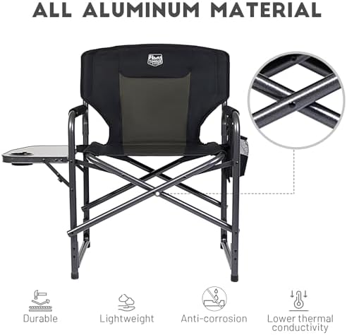 TIMBER RIDGE Lightweight Oversized Camping Chair, Aluminum Directors Chair wi...