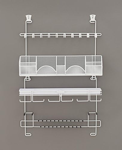 Men’s Over the Door/Wall Hanging Closet Tie and Belt Organizer Rack # 9300 in White 43 Hooks for Men’s Organization Patented