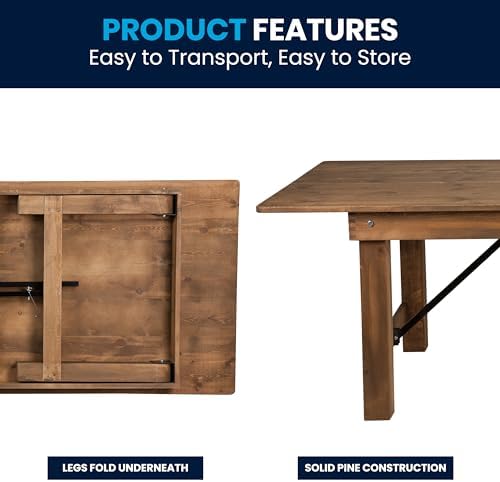 Flash Furniture Hercules 96x40 in Folding Table | Commercial Grade, Foldable ...