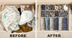 Simple Houseware Closet Underwear Organizer Drawer Divider Assorted 7 pcs | Beige
