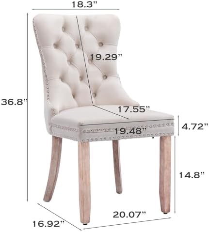 SoarFlash Velvet Dining Chairs Set of 6, Tall Back Side Chair, Modern Upholst...