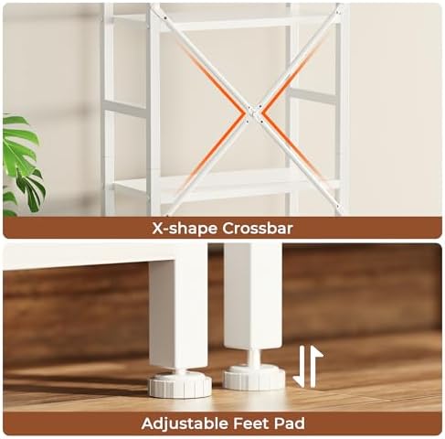 SUPERJARE Triple Bookshelf, Bookcase with 11 Open Display Shelves, Wide Book ...