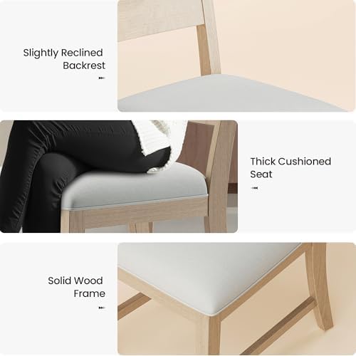 COLAMY Wooden Dining Chairs Set of 6, Farmhouse Upholstered Dining Room Chair...