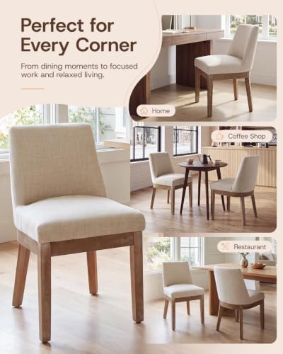 HNY Modern Dining Chairs Set of 6 with Comfortable Back Support, Farmhouse So...