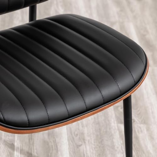 LUNLING Dining Chairs Set of 2 Mid Century Modern Retro Faux Leather Chair wi...