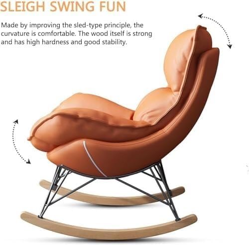 Rocking Chair with High Rest and Footstool, Reclining Glider Chair for Living...