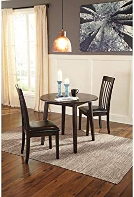 Signature Design by Ashley Small Round Drop Leaf Dining Table, Brown