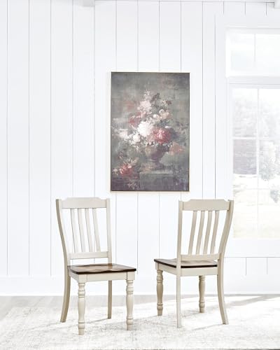 Signature Design by Ashley Waverun Dining Chair, Set of 2, White & Brown