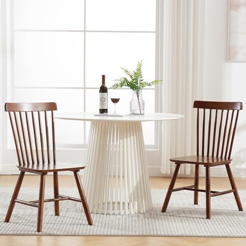 Windsor Dining Chairs Set of 4, Spindle Back Wooden Chairs