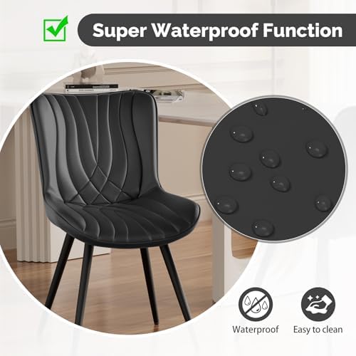 Modern Dining Chair, PU Leather Dining Room Chairs Set of 4