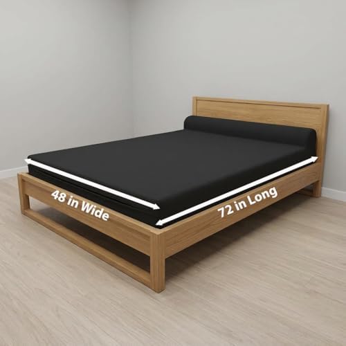 D&D Futon Furniture Sleeper Chair Folding Bed, Studio Sofa Guest Folded Mattress, High Density Foam (72 x 48 x 6, Black)