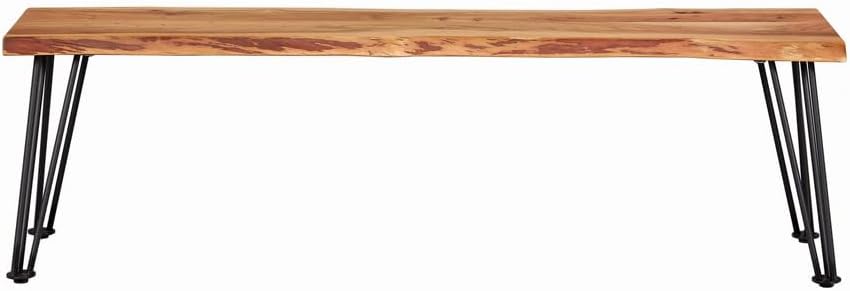 Coaster Home Furnishings - Sherman - 60-Inch Live Edge Acacia Wood Dining Ben...
