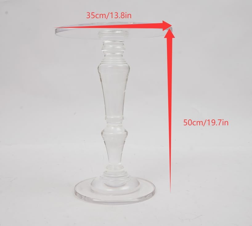 Furniture Acrylic Side Table,Clear Small Round Side/End Tables with Support R...