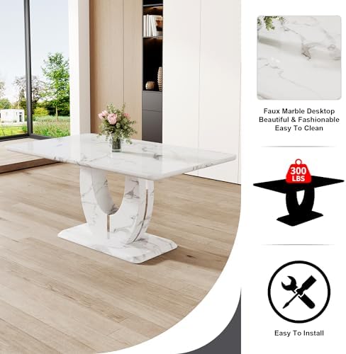 Dining Table Set for 6, Kitchen Table Chairs Set of 6, Modern Dining Room Set...