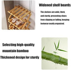 Foldable Shoe Rack, 9-Tier Bamboo Vertical Shoe Organizer, Narrow Space-Saving Shelf, No-Tools Assembly, Expandable Storage for Closet, Entryway, Corner, Bedroom (Brown, 9 Tire)