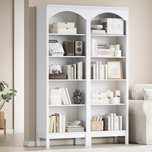 Arched Bookshelf,5 Tier Tall Bookcase with Adjustable Shelves for Storage