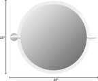 Moen DN0792CH Iso 22-Inch x 22-Inch Frameless Pivoting Bathroom Tilting Mirror, Chrome
