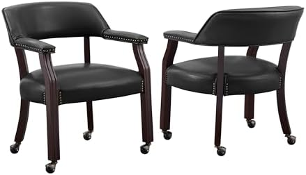 Steve Silver Furniture Tournament Arm Dining Chair with Casters, Upholstered ...