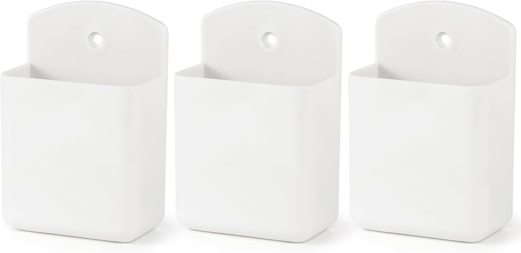 3 Pcs Wall Remote Control Holders TV Controller Holder Self Adhesive Marker Holder Pen Pencil Storage Organizer for Home Office School (White)