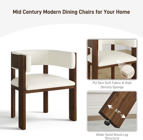 Squireewo Barrel Dining Chairs Set of 6, Modern Dining Room Chairs with Curve...