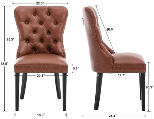 EALSON Modern Dining Chairs Set of 6 Mid Century Leather Dining Room Chairs w...