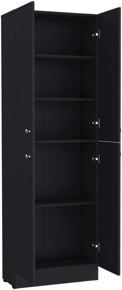 Mid-Century Retro Pantry Cabinet, Storage Cabinet for Kitchen Hallway Entrywa...