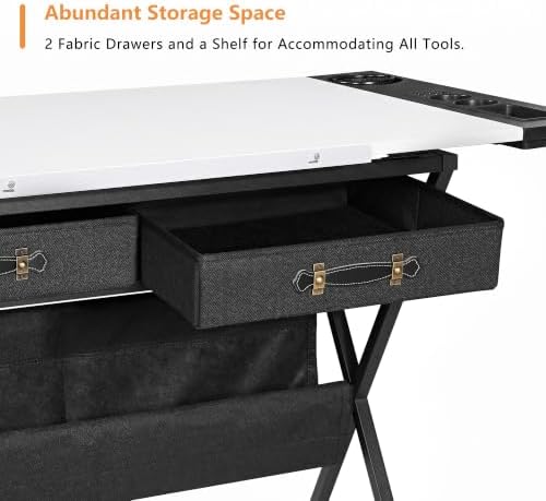 VECELO Drafting Table Art Desk Art Table Adjustable Drawing Table Tilted Tabl...