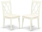 East West Furniture DOCL5-LWH-C 5 Piece Dinette Set for 4 Includes a Rectangle Dining Table with Butterfly Leaf and 4 Linen Fabric Dining Room Chairs, 42x78 Inch, Linen White