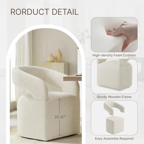 KISLOT Upholstered Dining Chairs Set of 4, Modern Arm Kitchen & Dining Ro...