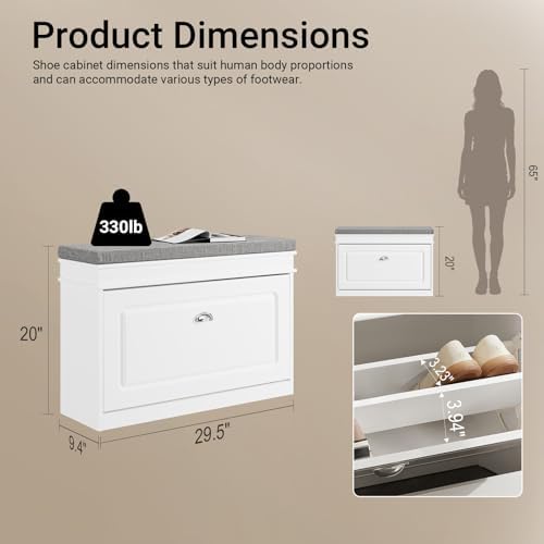 Haotian Shoe Storage Bench with Cushion