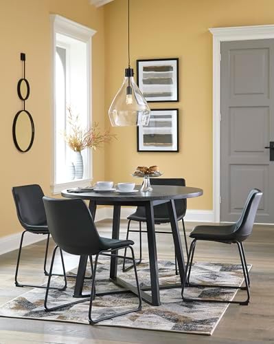 Signature Design by Ashley Centiar Dining Chairs Set of 2, Black