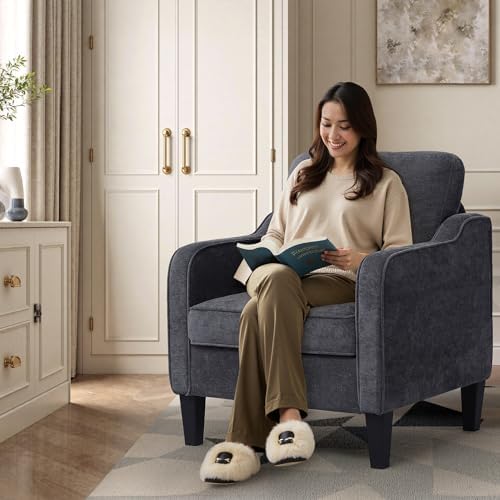 Accent Chair for Living Room, Mid Century Modern Reading Chair for Bedroom, U...