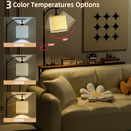 keomaisyto Skinny Sofa Table with Outlet & 3-Color Light, Console Table |...