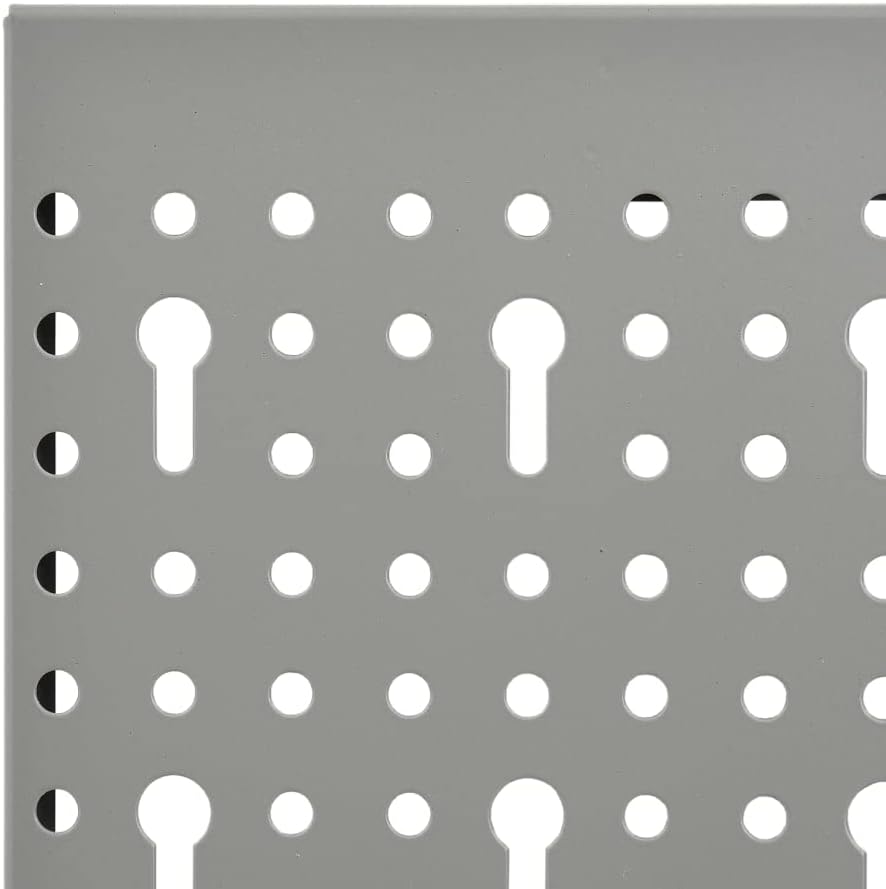 Wall-mounted Peg Boards 4-Pack, 15.7"x22.8" Steel, Versatile Tool Organization, Gray,145350,Gray