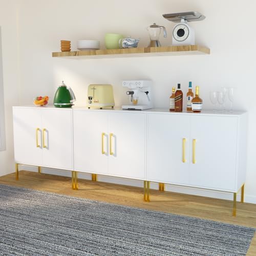 JOZZBY Buffet Sideboard Cabinet Set of 3 with Storage and Adjustable Shelves,...