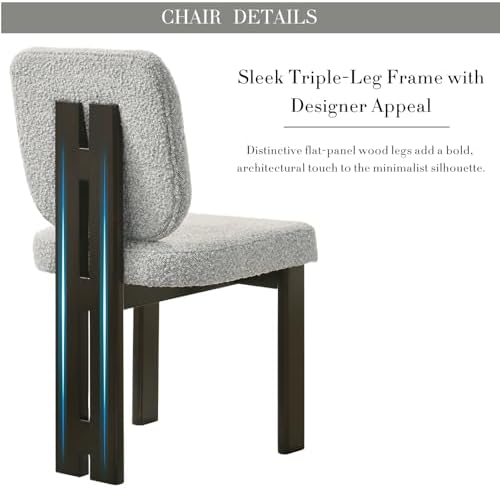 CIMOTA Boucle Dining Chairs Set of 4, Mid-Century Modern Upholstered Accent C...
