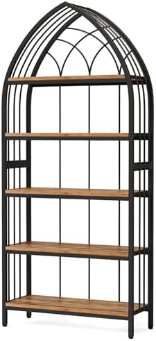 LITTLE TREE 74.8" Tall Bookshelf, 5-Tier Heavy Duty Bookcase, Large Load...