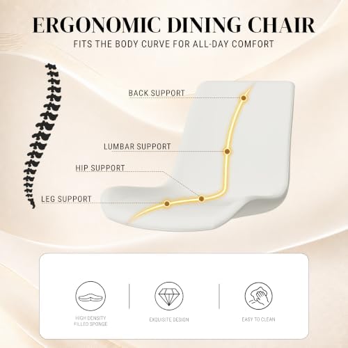 Dining Chairs, Modern PU Leather Dining Room Chair with Sturdy Metal Legs, Up...