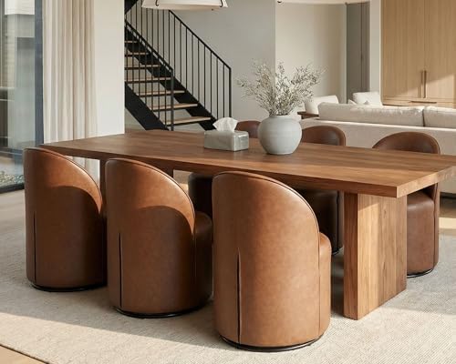 HNY Upholstered Kitchen & Dining Room Barrel Chairs Set of 4, Mid Century...