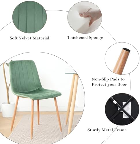 Dining Chairs Set of 4, Modern Kitchen Dining Room Chairs, Ergonomic Velvet D...