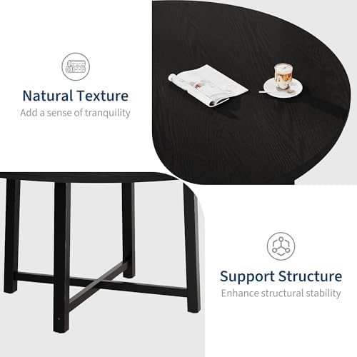 IDEALHOUSE 47" Round Dining Table for 4, Kitchen Dining Room Table with ...
