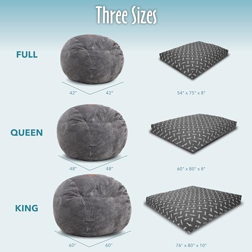 CordaRoy's Plush Bean Bag - Convertible Bean Bag Chair - Machine-Washable...