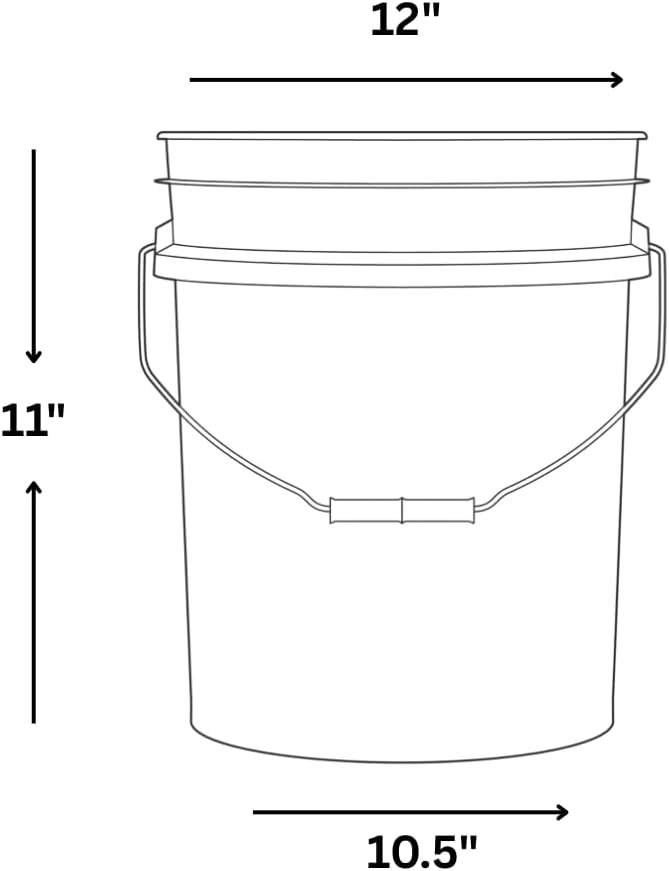 House Naturals 3.5 Gallon Food Grade Orange Bucket Pail with Black Air-Tight ...